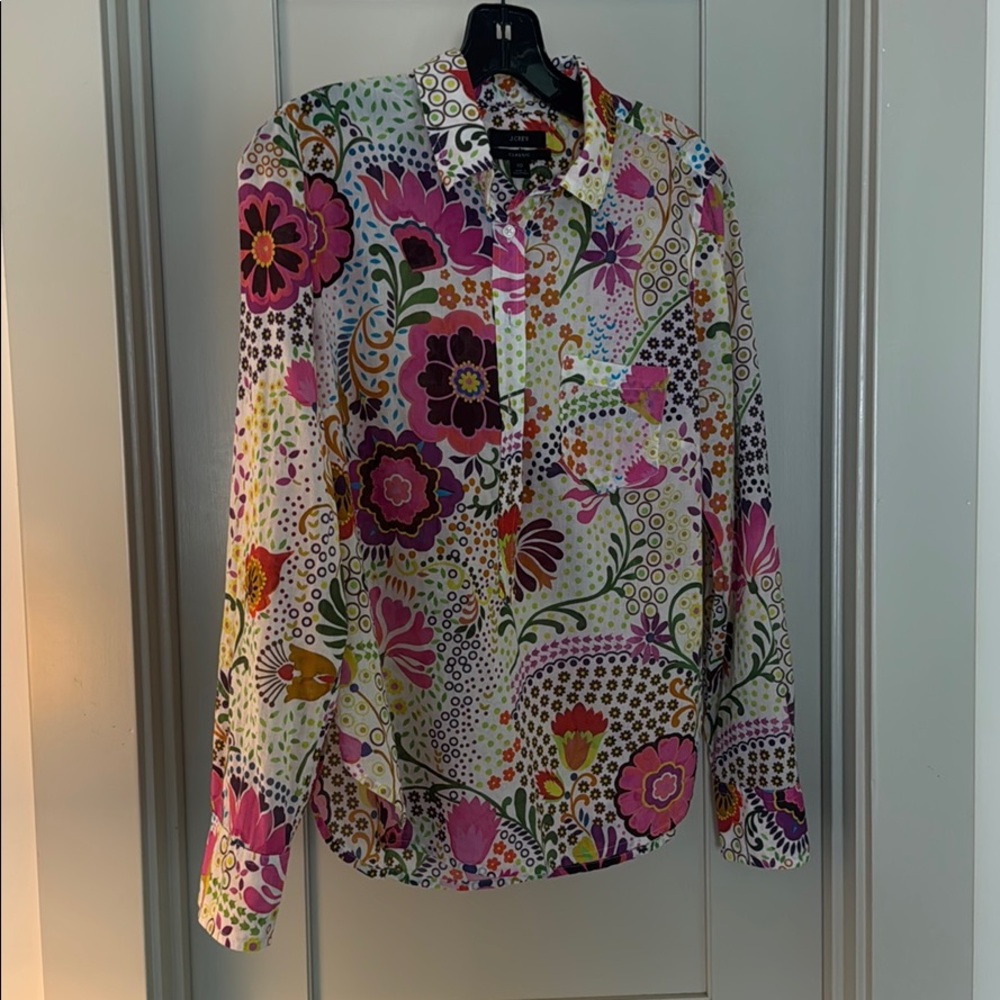 Floral JCrew Buttondown Top